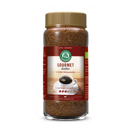 KAWA ROZPUSZCZALNA LIOFILIZOWANA ARABICA GOURMET 100 % BIO 100 g - LEBENSBAUM