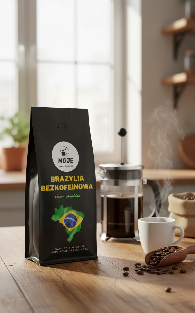 Kawa Brazylia Bezkofeinowa 1000g ziarnista