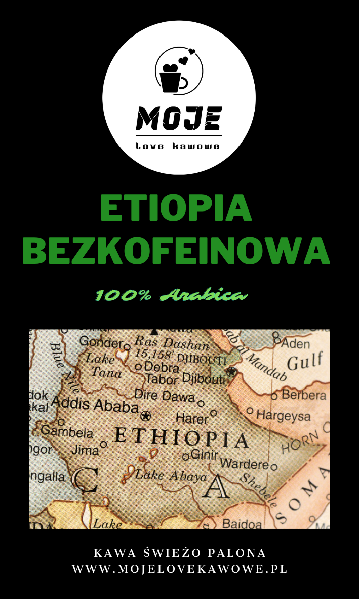 Kawa Etiopia Bezkofeinowa 1000g ziarnista